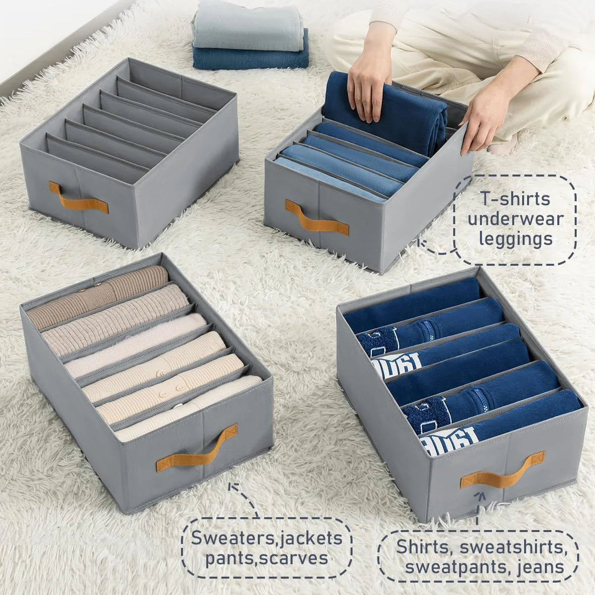 Premium Foldable Clothes Storage Organizer | Pack of 6
