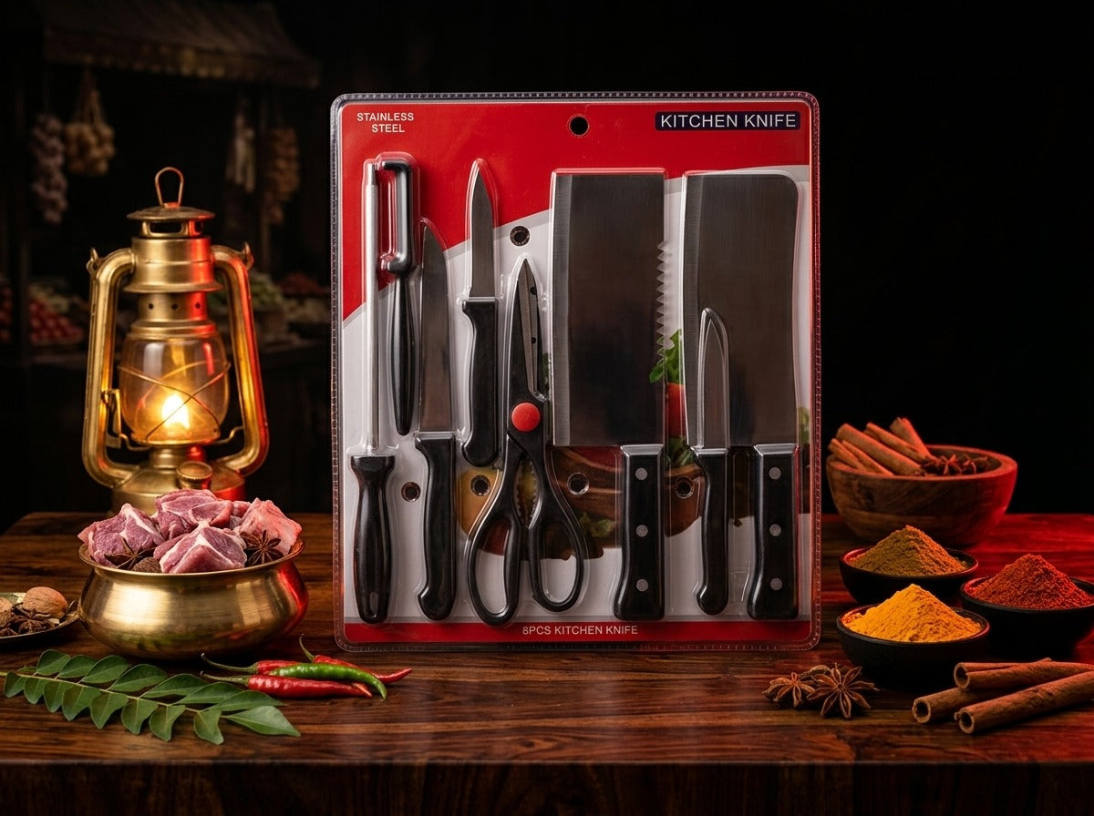 Premium 8-Piece Stainless Steel Knife Set | Ultra Sharp & Rust Resistant