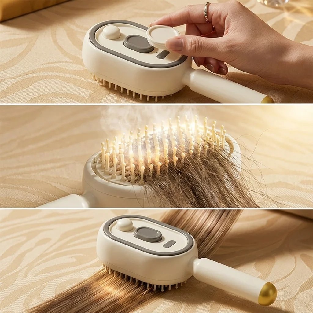4-In-1 Electric Spray Hair Brush | Salon Style Hair In Minutes
