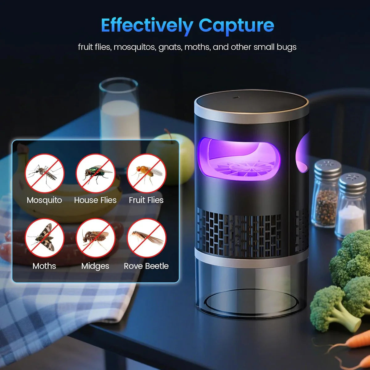 2-in-1 Mosquito Killer Lamp – USB Rechargeable Mosquito Trap & Night Light