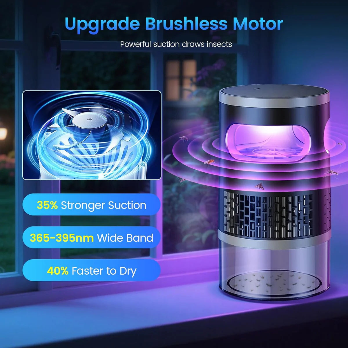 2-in-1 Mosquito Killer Lamp – USB Rechargeable Mosquito Trap & Night Light