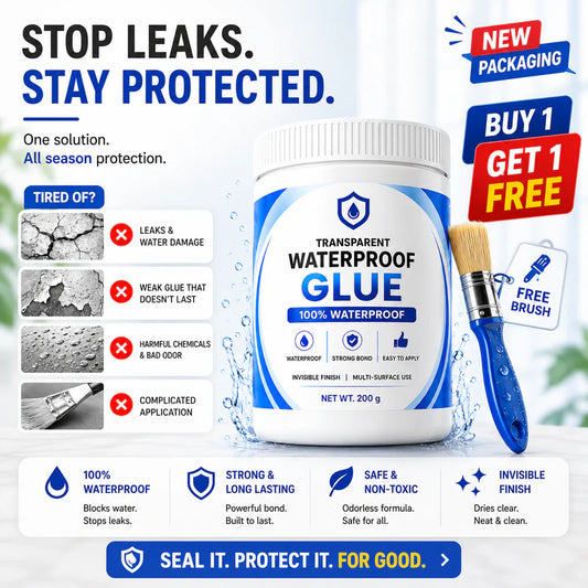 Premium Transparent Waterproof Leak Repair Glue | Strong Multi-Surface Sealant | Invisible Finish