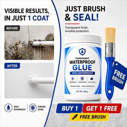 Premium Transparent Waterproof Leak Repair Glue | Strong Multi-Surface Sealant | Invisible Finish